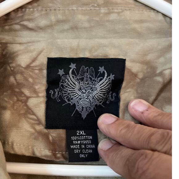 Hama Y2K Embellished Tie Dyed Graphic Long Sleeve Blazer Open Stitch Grunge XXL - Picture 6 of 8